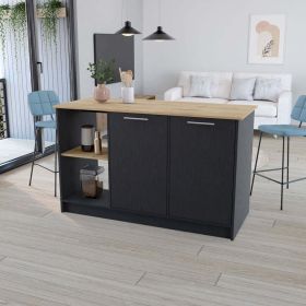 Kitchen and Bar Island Padua, Kitchen, Black / Macadamia