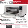 Bravo Convection Toaster Ovens Air Fryer Combo with 30QT Large Capacity For A Whole Chicken and 13" Pizza. Multi-Layer Cooking,