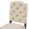 TREXM Retro Style Dining Chair Set with 4 Upholstered Chairs for Dining Room and Living Room (Espresso)