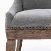 Furniture; Ultra Side Dining Chair;  Thickened fabric chairs with neutrally toned solid wood legs;  Bronze nail head;  Set of 2